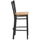 Hercules Series Black ''X'' Back Metal Restaurant Barstool - Natural Wood Seat By Flash Furniture | Bar Stools | Modishstore - 2