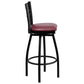 Hercules Series Black ''X'' Back Swivel Metal Barstool - Burgundy Vinyl Seat By Flash Furniture | Bar Stools | Modishstore - 2