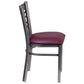 Hercules Series Clear Coated ''X'' Back Metal Restaurant Chair - Burgundy Vinyl Seat By Flash Furniture | Side Chairs | Modishstore - 2