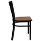 Hercules Series Black ''X'' Back Metal Restaurant Chair - Cherry Wood Seat By Flash Furniture | Dining Chairs | Modishstore - 2