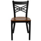 Hercules Series Black ''X'' Back Metal Restaurant Chair - Cherry Wood Seat By Flash Furniture | Dining Chairs | Modishstore - 4