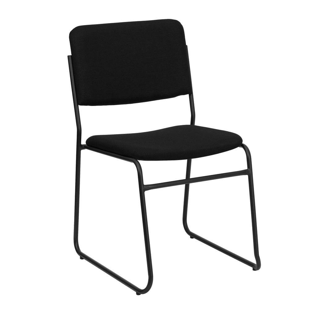 Hercules Series 500 Lb. Capacity High Density Black Fabric Stacking Chair With Sled Base By Flash Furniture | Side Chairs | Modishstore - 1