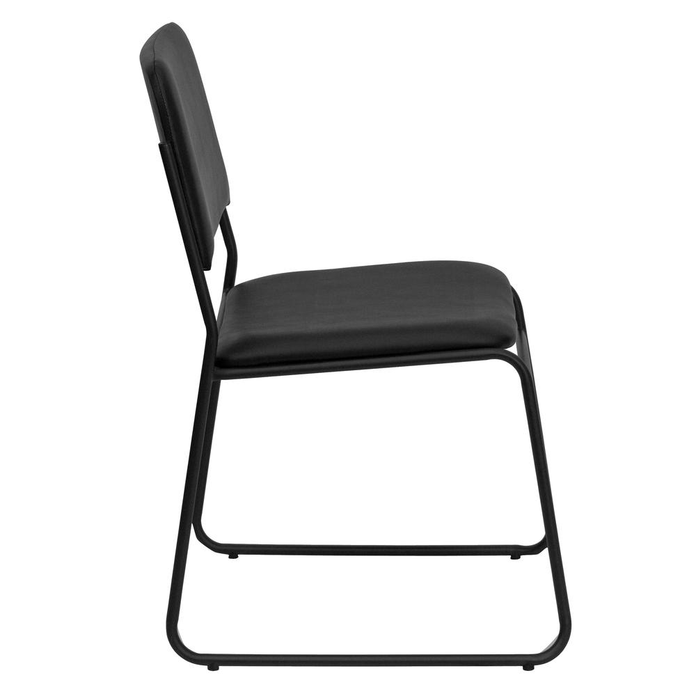 Hercules Series 500 Lb. Capacity High Density Black Vinyl Stacking Chair With Sled Base By Flash Furniture | Side Chairs | Modishstore - 3