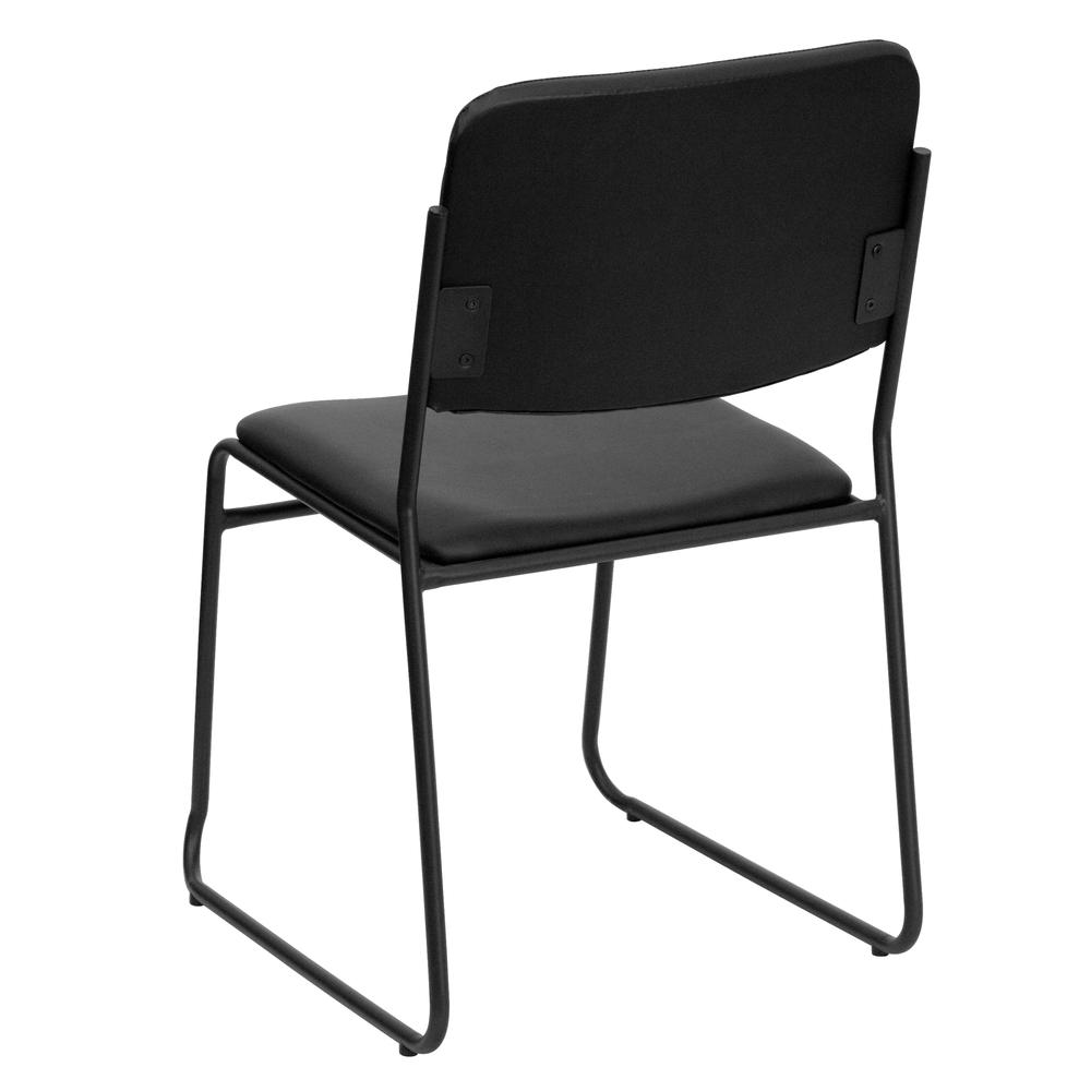 Hercules Series 500 Lb. Capacity High Density Black Vinyl Stacking Chair With Sled Base By Flash Furniture | Side Chairs | Modishstore - 4