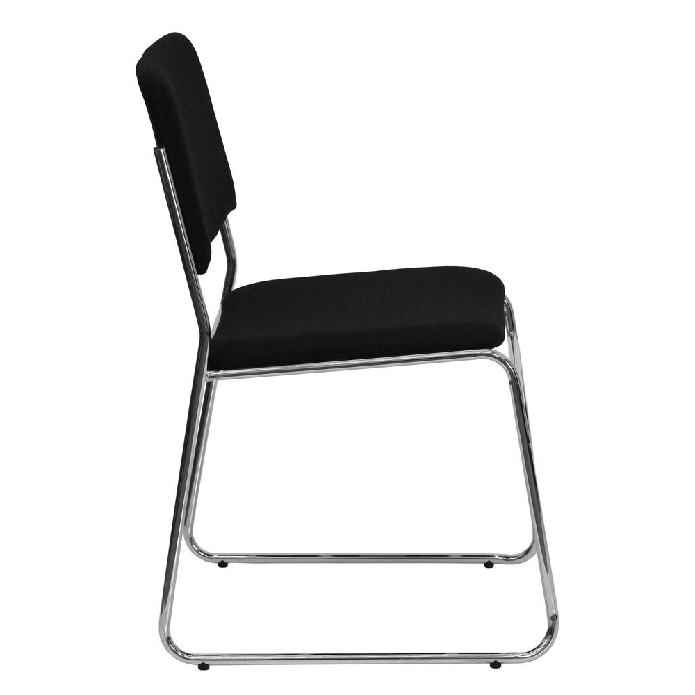 Hercules Series 500 Lb. Capacity Black Fabric High Density Stacking Chair With Chrome Sled Base By Flash Furniture | Side Chairs | Modishstore - 2