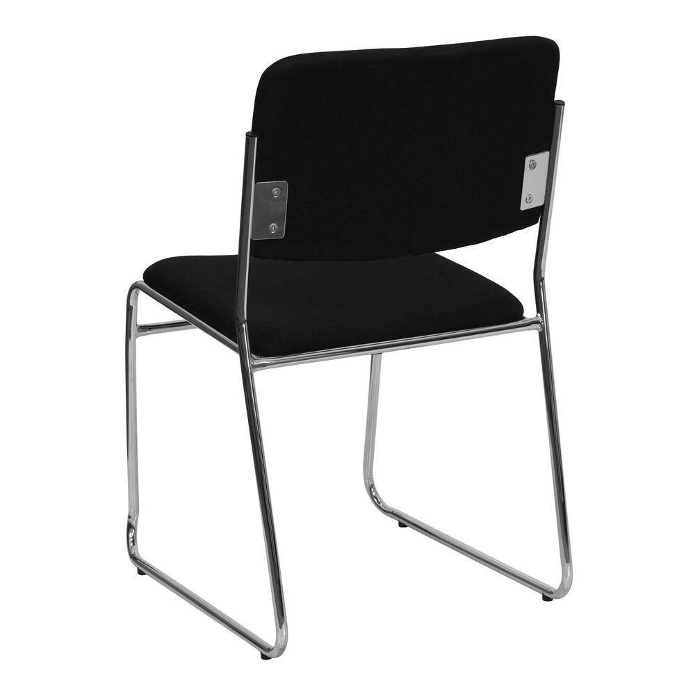 Hercules Series 500 Lb. Capacity Black Fabric High Density Stacking Chair With Chrome Sled Base By Flash Furniture | Side Chairs | Modishstore - 3