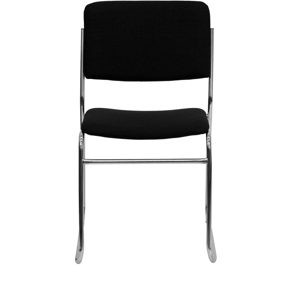 Hercules Series 500 Lb. Capacity Black Fabric High Density Stacking Chair With Chrome Sled Base By Flash Furniture | Side Chairs | Modishstore - 4