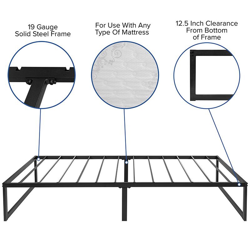 14 Inch Metal Platform Bed Frame With 12 Inch Memory Foam Pocket Spring Mattress In A Box (No Box Spring Required) - Twin By Flash Furniture | Beds | Modishstore - 4