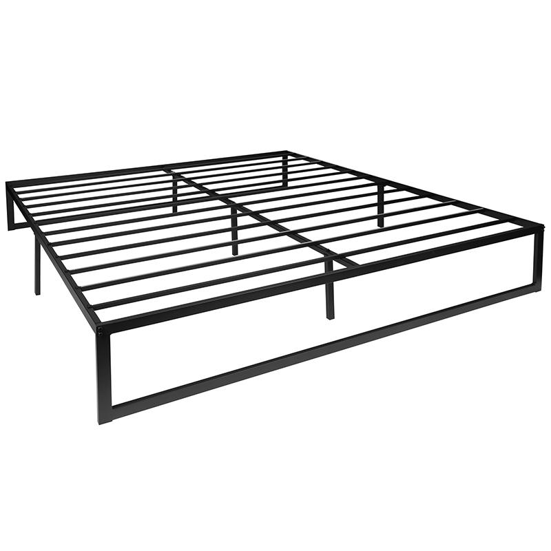 14 Inch Metal Platform Bed Frame - No Box Spring Needed With Steel Slat Support And Quick Lock Functionality (King) By Flash Furniture | Beds | Modishstore - 2
