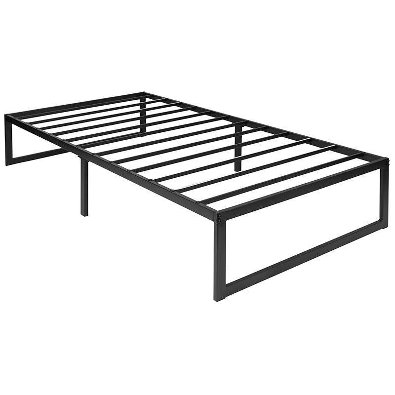 14 Inch Metal Platform Bed Frame - No Box Spring Needed With Steel Slat Support And Quick Lock Functionality (Twin) By Flash Furniture | Beds | Modishstore - 2