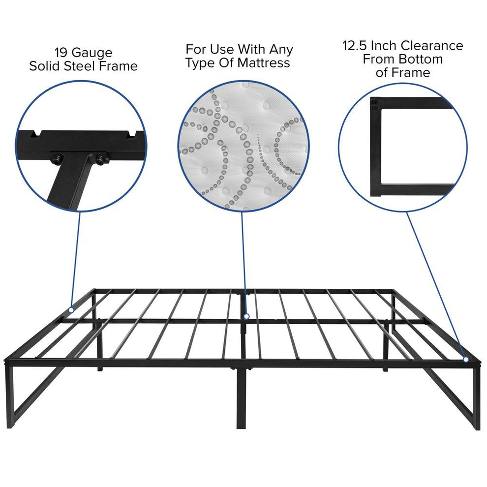 14 Inch Metal Platform Bed Frame With 10 Inch Pocket Spring Mattress In A Box And 2 Inch Cool Gel Memory Foam Topper - Queen By Flash Furniture | Beds | Modishstore - 4