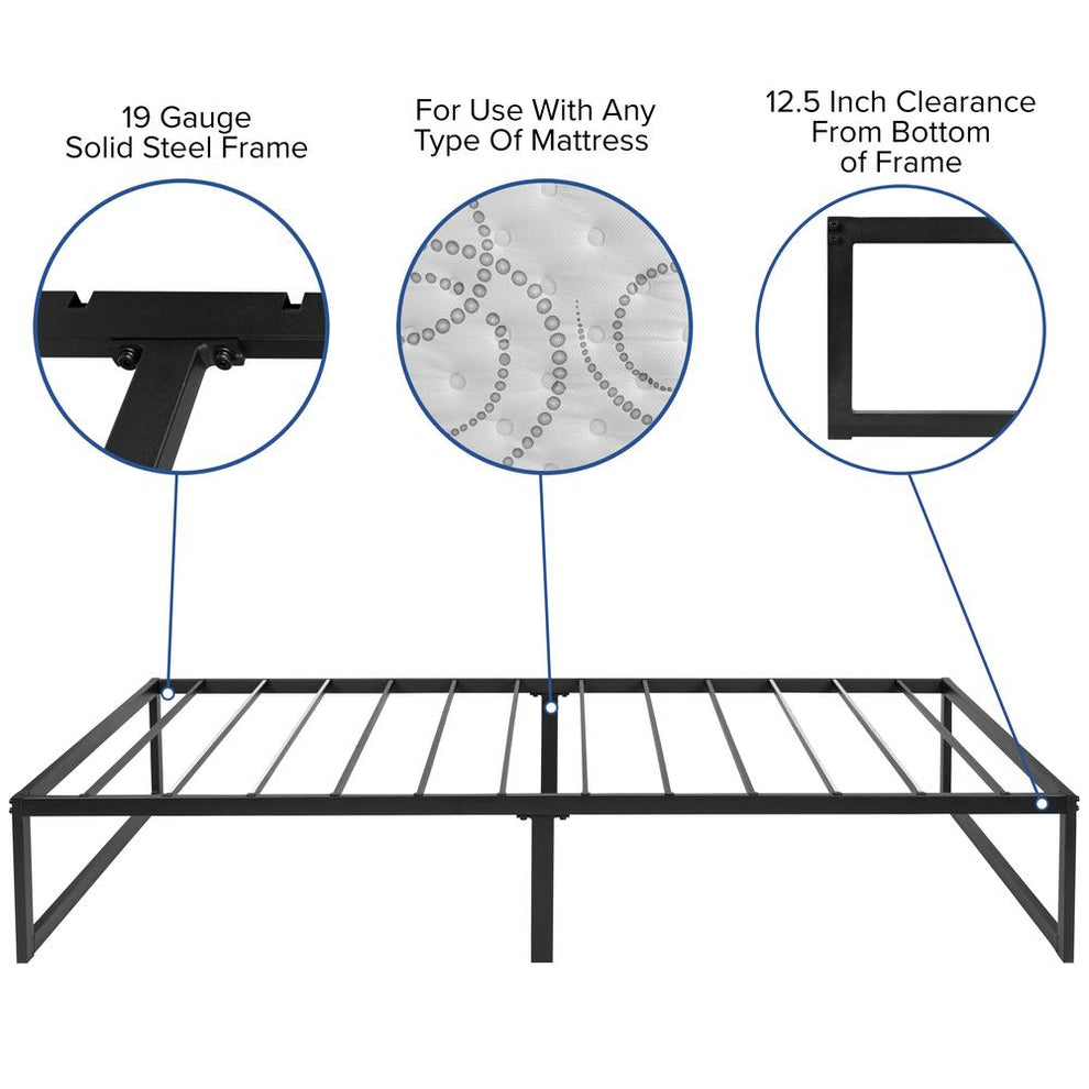 14 Inch Metal Platform Bed Frame With 12 Inch Pocket Spring Mattress In A Box And 2 Inch Cool Gel Memory Foam Topper - Twin By Flash Furniture | Beds | Modishstore - 4