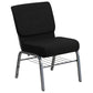 Hercules Series 21''W Church Chair In Black Fabric With Book Rack - Silver Vein Frame By Flash Furniture | Side Chairs | Modishstore - 1