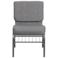 Hercules Series 21''W Church Chair In Gray Fabric With Book Rack - Silver Vein Frame By Flash Furniture | Side Chairs | Modishstore - 4