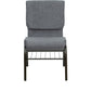 Hercules Series 18.5''W Church Chair In Gray Fabric With Book Rack - Gold Vein Frame By Flash Furniture | Side Chairs | Modishstore - 4