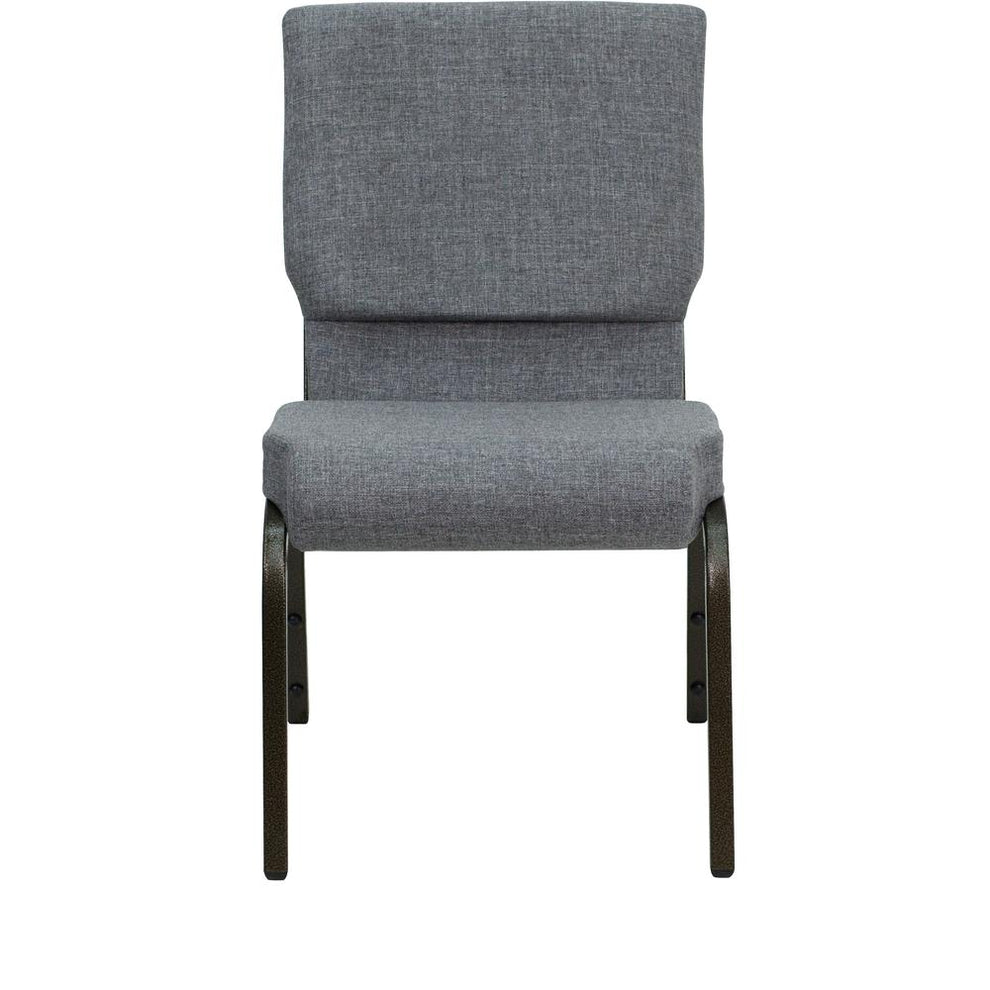 Hercules Series 18.5''W Stacking Church Chair In Gray Fabric - Gold Vein Frame By Flash Furniture | Side Chairs | Modishstore - 4
