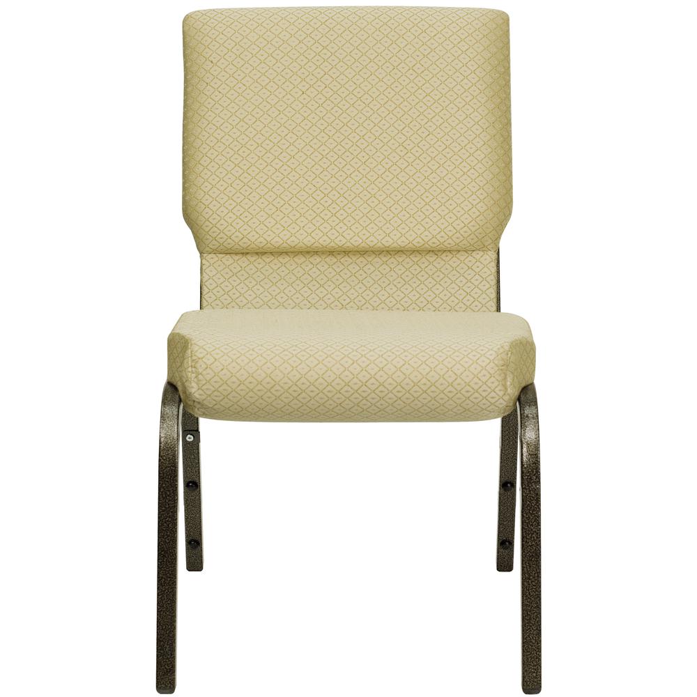 Hercules Series 18.5''W Stacking Church Chair In Beige Patterned Fabric - Gold Vein Frame By Flash Furniture | Side Chairs | Modishstore - 4