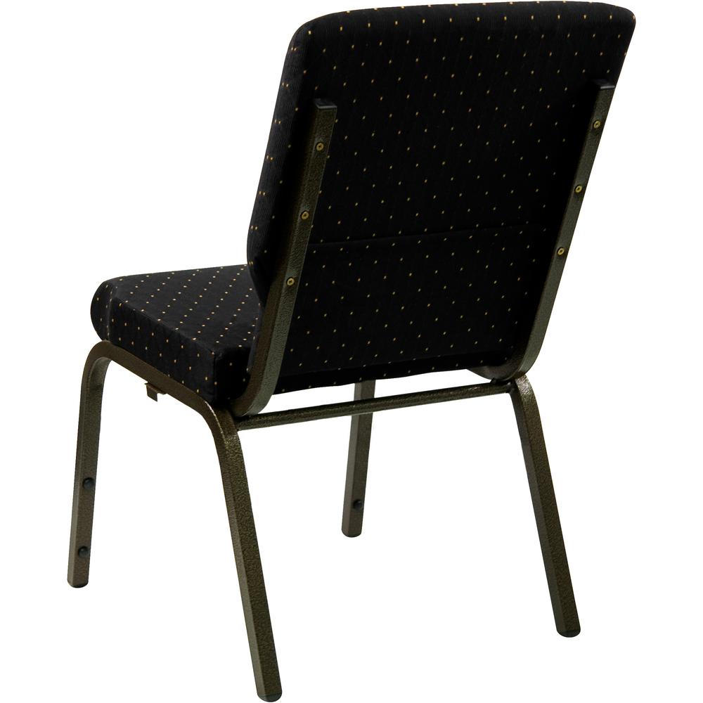 Hercules Series 18.5''W Stacking Church Chair In Black Dot Patterned Fabric - Gold Vein Frame By Flash Furniture | Side Chairs | Modishstore - 3