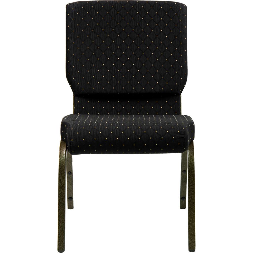 Hercules Series 18.5''W Stacking Church Chair In Black Dot Patterned Fabric - Gold Vein Frame By Flash Furniture | Side Chairs | Modishstore - 4