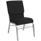 Hercules Series 18.5''W Church Chair In Black Fabric With Book Rack - Silver Vein Frame By Flash Furniture | Side Chairs | Modishstore - 1