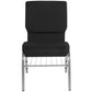 Hercules Series 18.5''W Church Chair In Black Fabric With Book Rack - Silver Vein Frame By Flash Furniture | Side Chairs | Modishstore - 4
