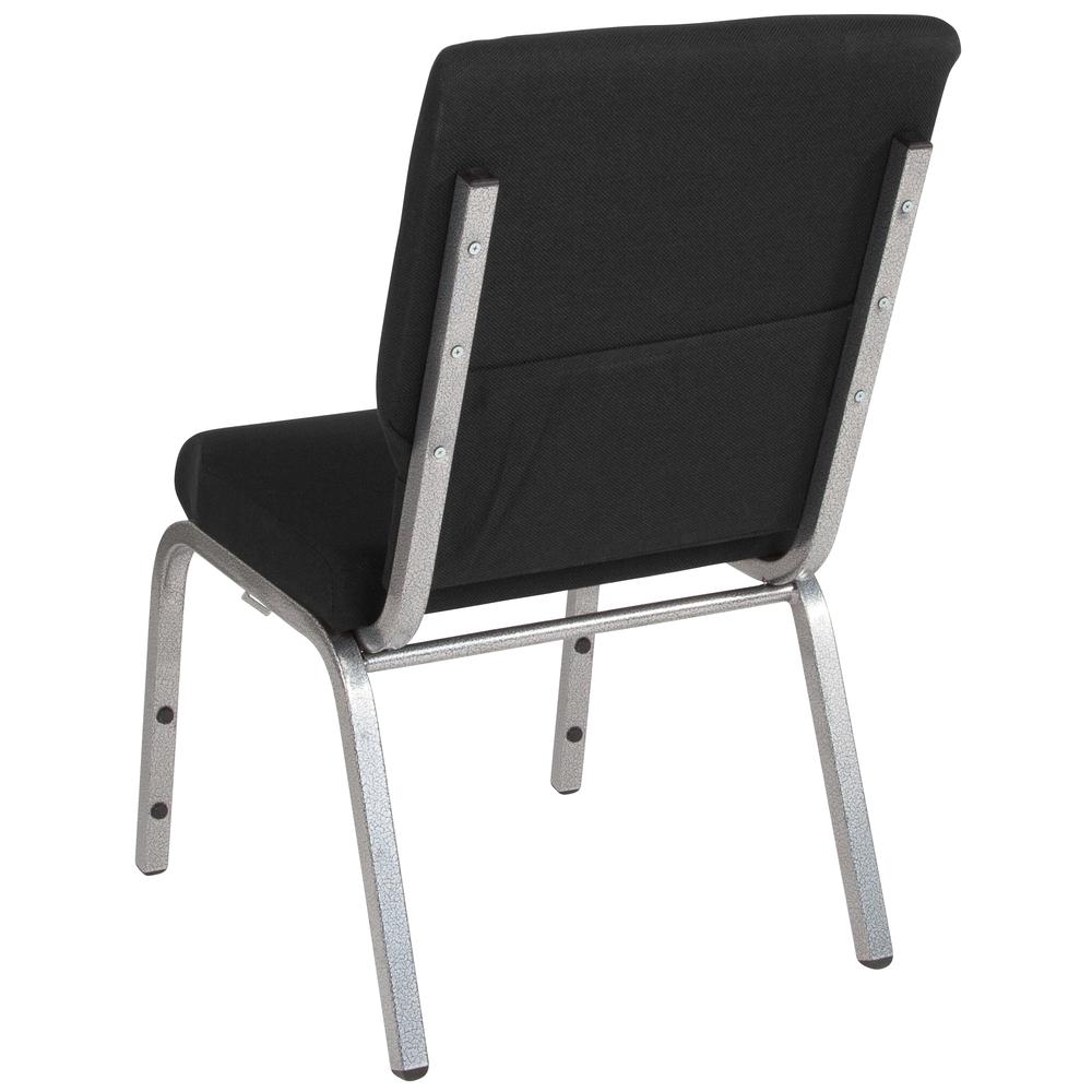 Hercules Series 18.5''W Stacking Church Chair In Black Fabric - Silver Vein Frame By Flash Furniture | Side Chairs | Modishstore - 3