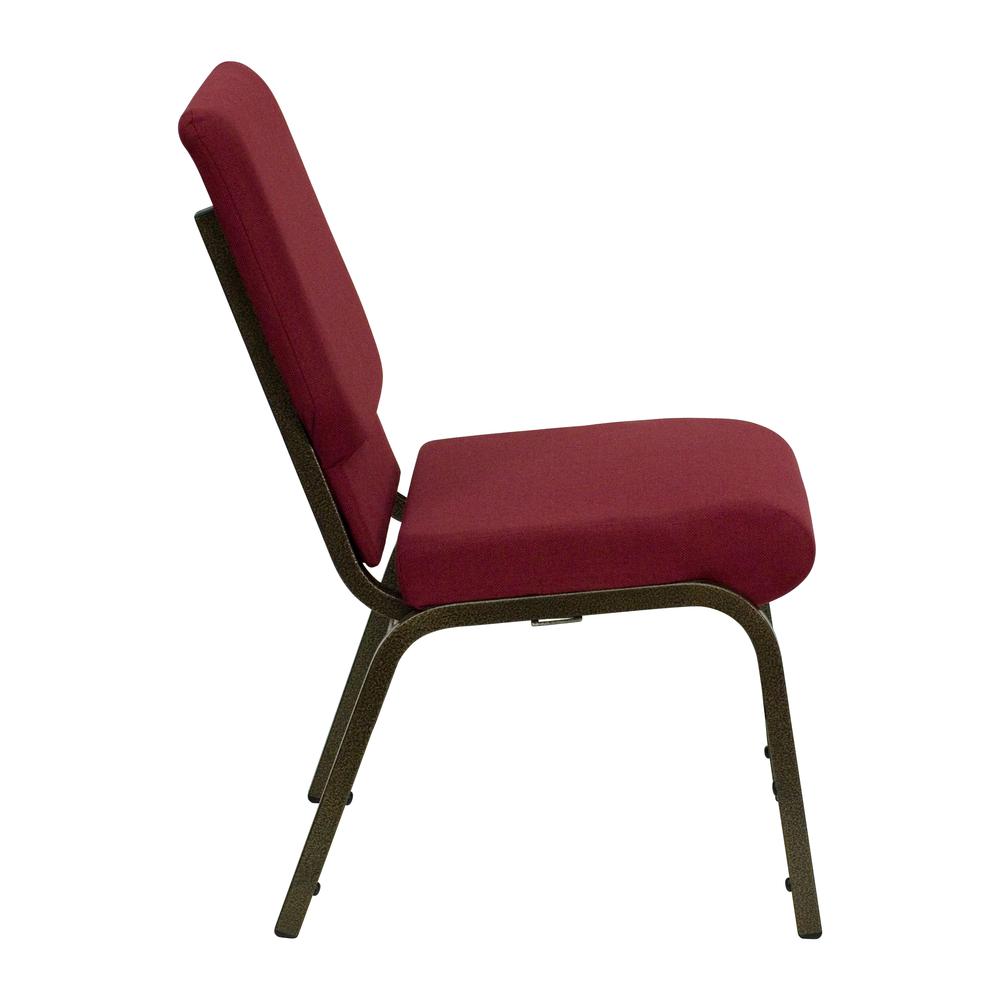 Hercules Series 18.5''W Stacking Church Chair In Burgundy Fabric - Gold Vein Frame By Flash Furniture | Side Chairs | Modishstore - 2