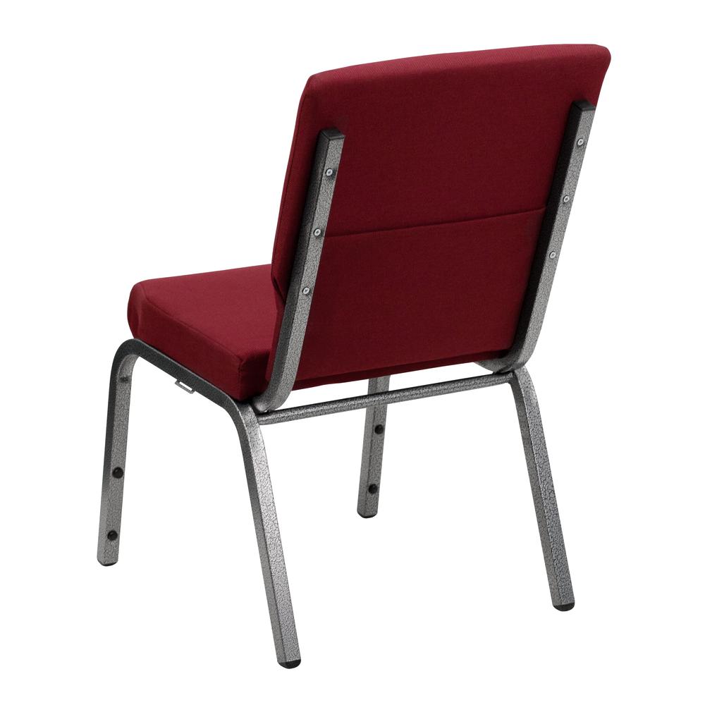 Hercules Series 18.5''W Stacking Church Chair In Burgundy Fabric - Silver Vein Frame By Flash Furniture | Side Chairs | Modishstore - 3