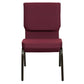 Hercules Series 18.5''W Stacking Church Chair In Burgundy Patterned Fabric - Gold Vein Frame By Flash Furniture | Side Chairs | Modishstore - 4