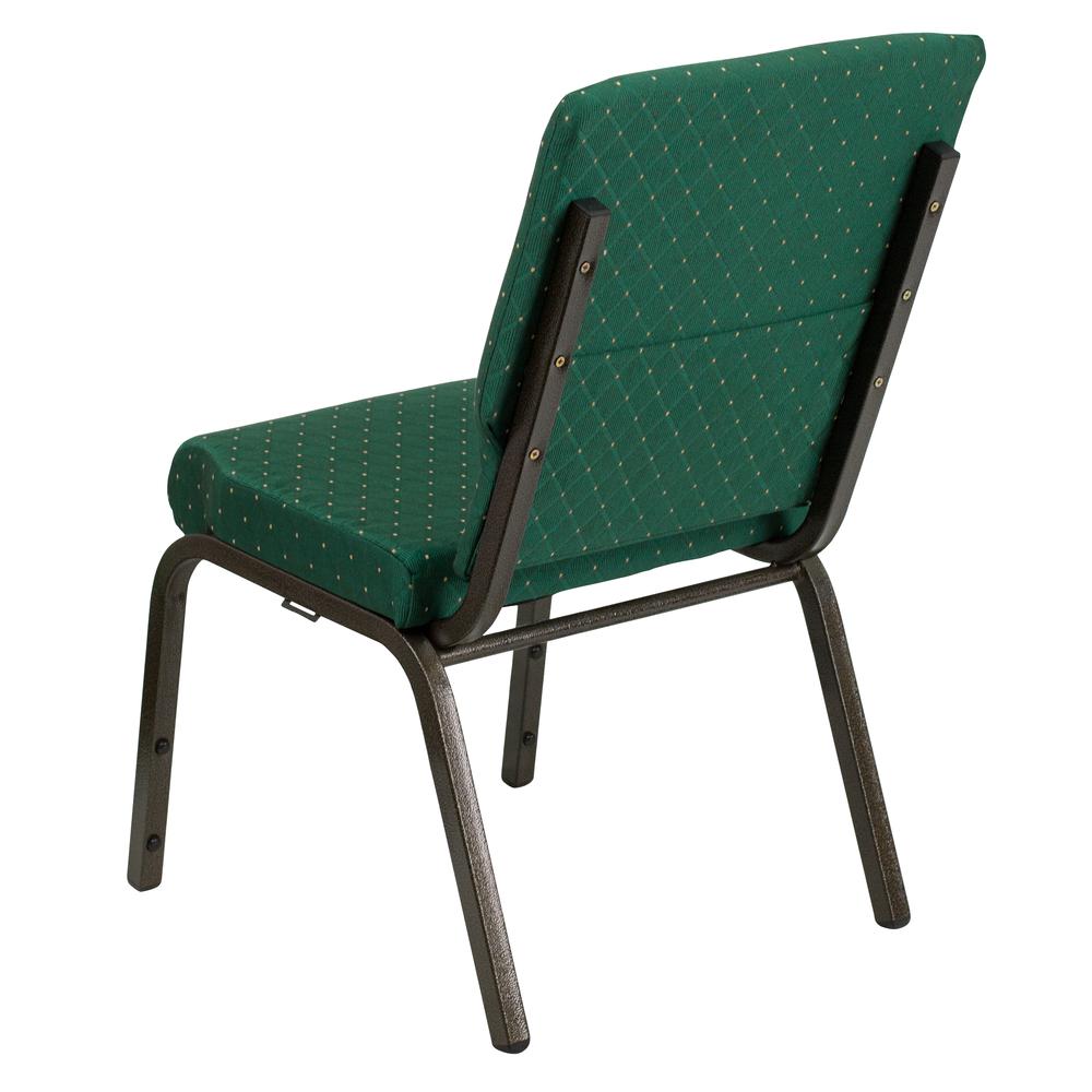 Hercules Series 18.5''W Stacking Church Chair In Green Patterned Fabric - Gold Vein Frame By Flash Furniture | Side Chairs | Modishstore - 3