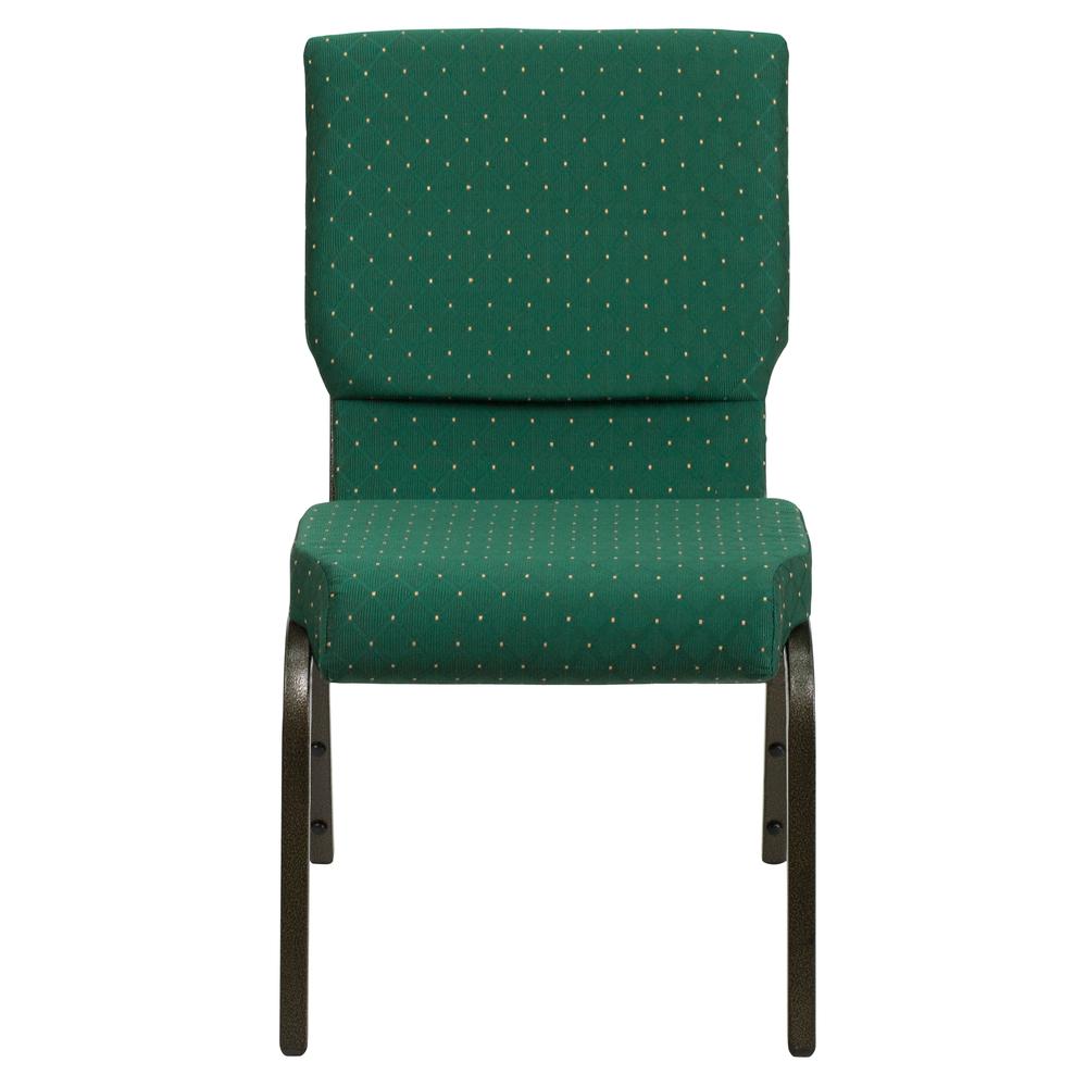 Hercules Series 18.5''W Stacking Church Chair In Green Patterned Fabric - Gold Vein Frame By Flash Furniture | Side Chairs | Modishstore - 4