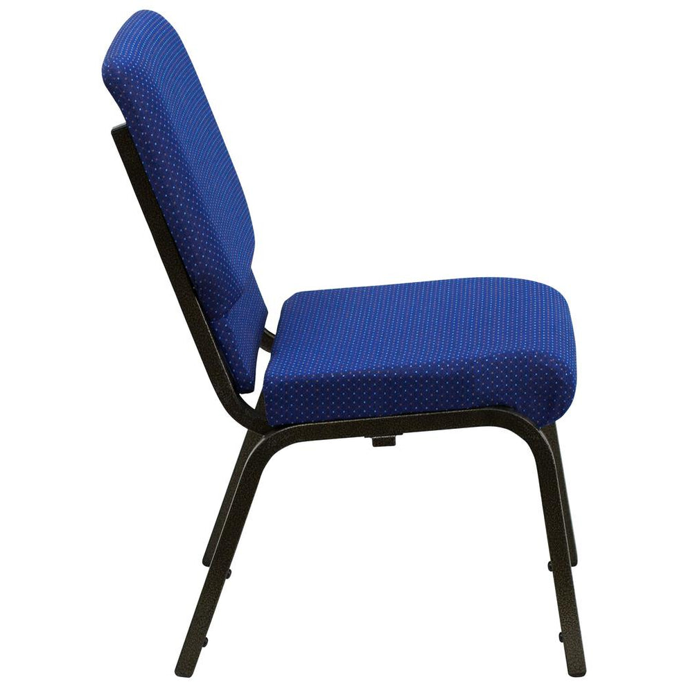 Hercules Series 18.5''W Stacking Church Chair In Navy Blue Patterned Fabric - Gold Vein Frame By Flash Furniture | Side Chairs | Modishstore - 2