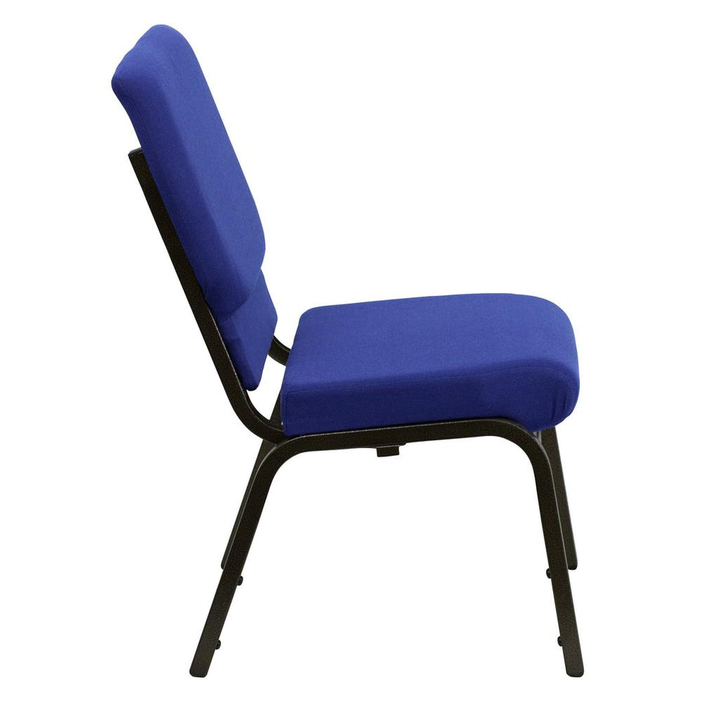 Hercules Series 18.5''W Stacking Church Chair In Navy Blue Fabric - Gold Vein Frame By Flash Furniture | Side Chairs | Modishstore - 2