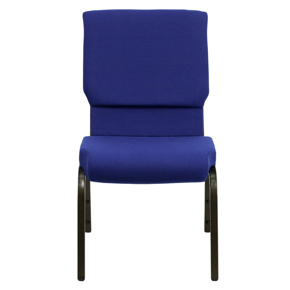 Hercules Series 18.5''W Stacking Church Chair In Navy Blue Fabric - Gold Vein Frame By Flash Furniture | Side Chairs | Modishstore - 4