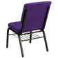Hercules Series 18.5''W Church Chair In Purple Fabric With Book Rack - Gold Vein Frame By Flash Furniture | Side Chairs | Modishstore - 3