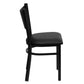 Hercules Series Black Coffee Back Metal Restaurant Chair - Black Vinyl Seat By Flash Furniture | Dining Chairs | Modishstore - 2