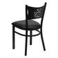 Hercules Series Black Coffee Back Metal Restaurant Chair - Black Vinyl Seat By Flash Furniture | Dining Chairs | Modishstore - 3