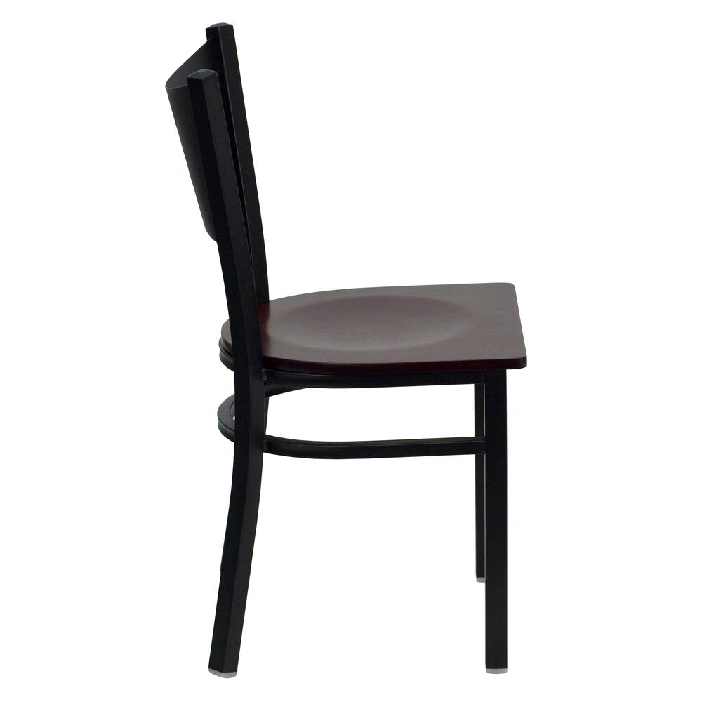 Hercules Series Black Coffee Back Metal Restaurant Chair - Mahogany Wood Seat By Flash Furniture | Dining Chairs | Modishstore - 2