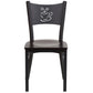 Hercules Series Black Coffee Back Metal Restaurant Chair - Walnut Wood Seat By Flash Furniture | Dining Chairs | Modishstore - 4