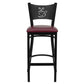 Hercules Series Black Coffee Back Metal Restaurant Barstool - Burgundy Vinyl Seat By Flash Furniture | Bar Stools | Modishstore - 4