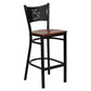 Hercules Series Black Coffee Back Metal Restaurant Barstool - Cherry Wood Seat By Flash Furniture | Bar Stools | Modishstore