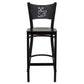 Hercules Series Black Coffee Back Metal Restaurant Barstool - Mahogany Wood Seat By Flash Furniture | Bar Stools | Modishstore - 4