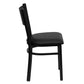 Hercules Series Black Grid Back Metal Restaurant Chair - Black Vinyl Seat By Flash Furniture | Dining Chairs | Modishstore - 2