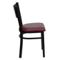 Hercules Series Black Grid Back Metal Restaurant Chair - Burgundy Vinyl Seat By Flash Furniture | Dining Chairs | Modishstore - 2