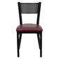 Hercules Series Black Grid Back Metal Restaurant Chair - Burgundy Vinyl Seat By Flash Furniture | Dining Chairs | Modishstore - 4