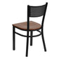 Hercules Series Black Grid Back Metal Restaurant Chair - Cherry Wood Seat By Flash Furniture | Dining Chairs | Modishstore - 3