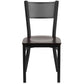Hercules Series Black Grid Back Metal Restaurant Chair - Walnut Wood Seat By Flash Furniture | Dining Chairs | Modishstore - 4