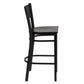 Hercules Series Black Grid Back Metal Restaurant Barstool - Mahogany Wood Seat By Flash Furniture | Bar Stools | Modishstore - 2