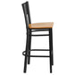 Hercules Series Black Grid Back Metal Restaurant Barstool - Natural Wood Seat By Flash Furniture | Bar Stools | Modishstore - 2