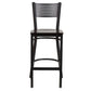Hercules Series Black Grid Back Metal Restaurant Barstool - Walnut Wood Seat By Flash Furniture | Bar Stools | Modishstore - 4